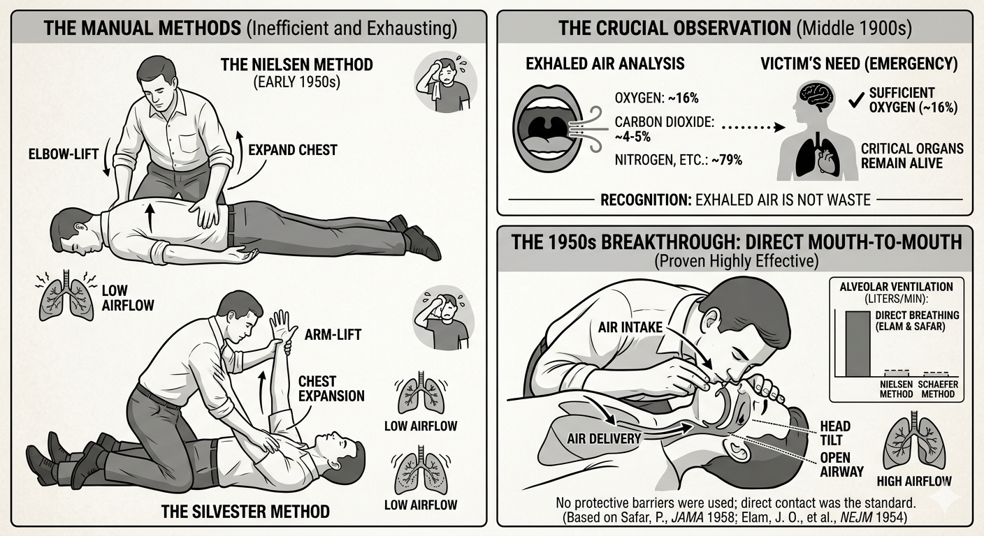 history of artificial respiration mouth to mouth breaths