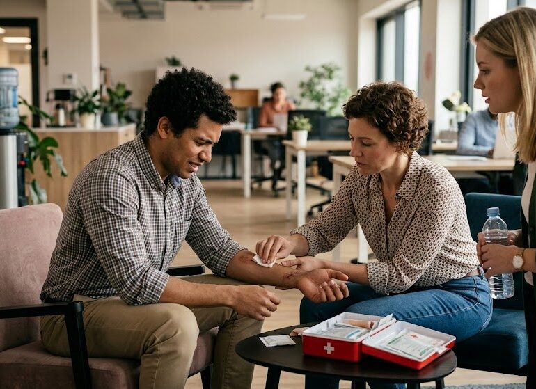 CPR AED First Aid coworker